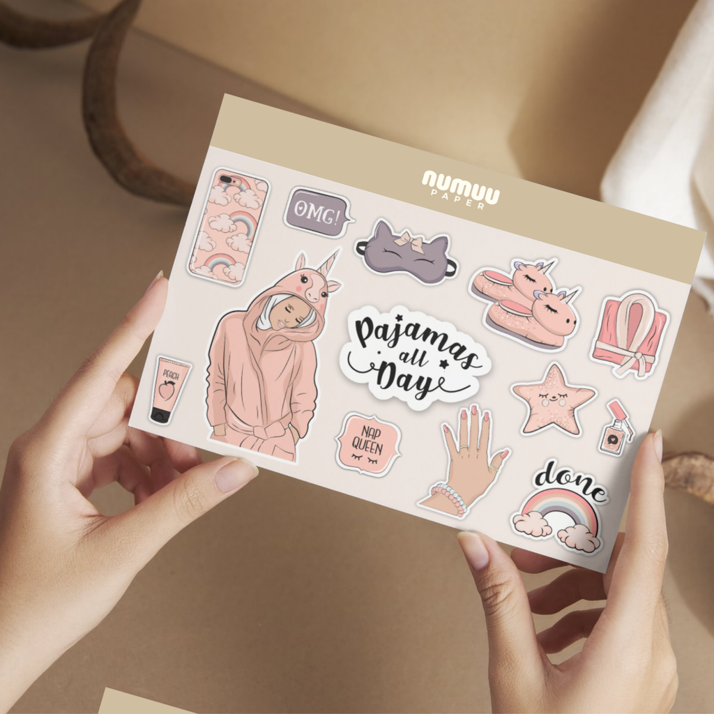 Pajamas All Day Sticker Sheet.