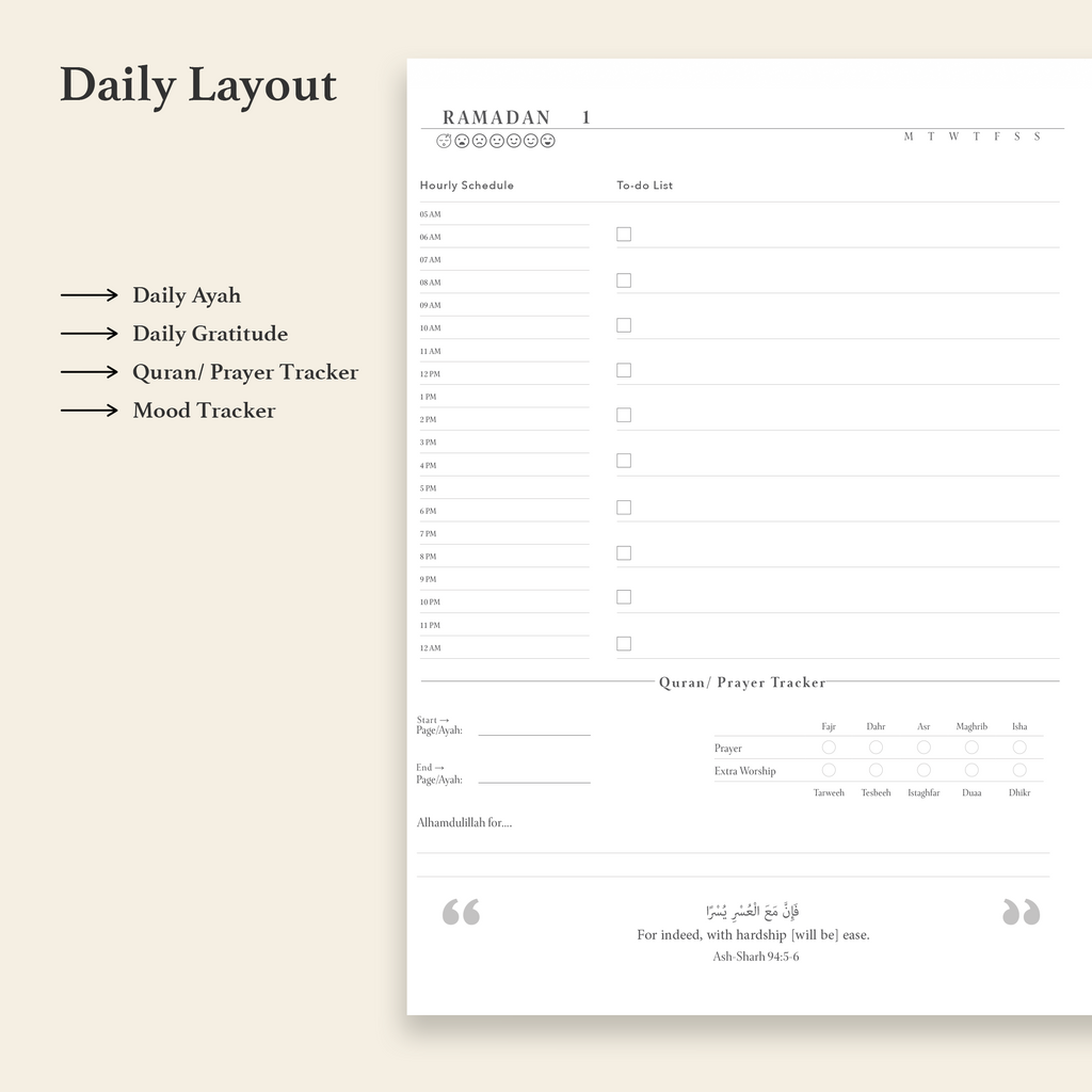 Ramadan Planner 2026 | Guided Daily Islamic Planner for Prayer, Quran & Reflection