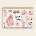 Pajamas All Day Sticker Sheet.