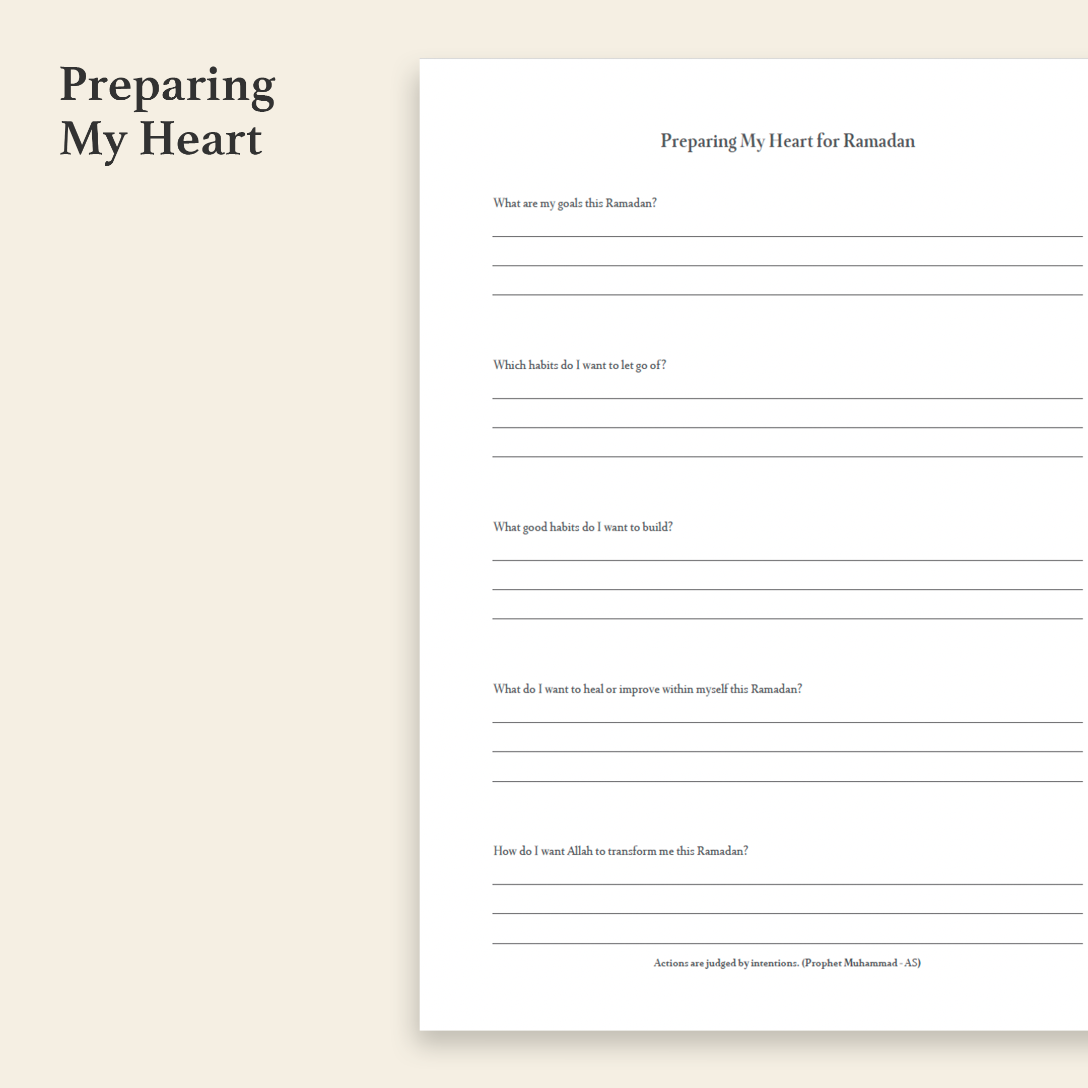 Ramadan Planner 2026 | Guided Daily Islamic Planner for Prayer, Quran & Reflection