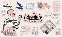 Load image into Gallery viewer, Adventure is out there Muslim girl  Sticker Sheet
